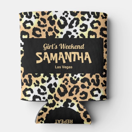Chic Girls Weekend Leopard Print Dosenkühler (Rückseite)