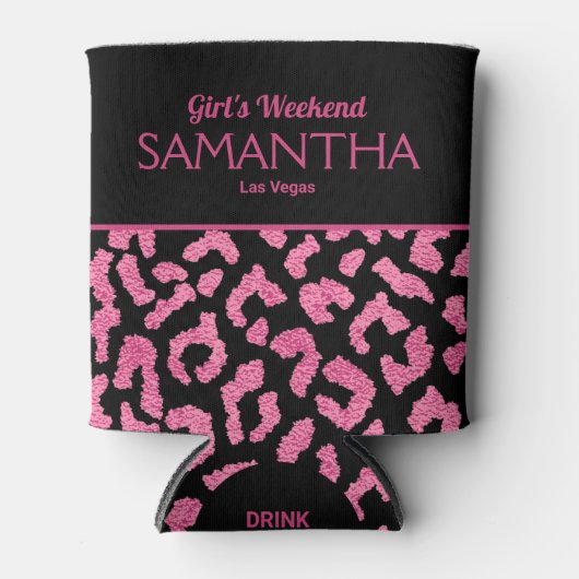 Chic Girls Weekend Pink Leopard Print Dosenkühler (Vorderseite)