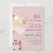 Chic Girly 50. Überraschung Geburtstagsparty Einladung (Vorderseite)