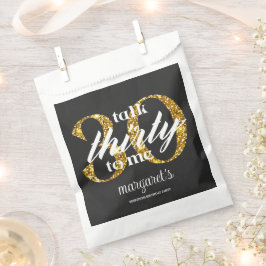 Chic Girly Black Gold Glitzer 30. Geburtstag Party Geschenktütchen