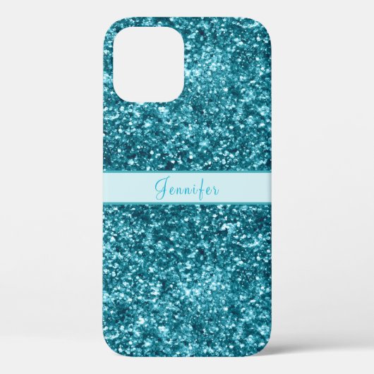 Chic Girly Blue Glitzer Name Design Case-Mate iPhone Hülle (Rückseite)