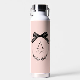 Chic Girly Bow Modern Feminush Blush Pink Monogram Trinkflasche