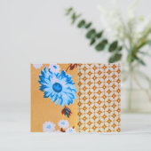 Chic Girly Brown Blumenmuster Postkarte (Stehend Vorderseite)