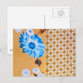 Chic Girly Brown Blumenmuster Postkarte (Vorne/Hinten)