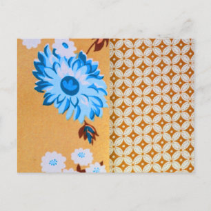 Chic Girly Brown Blumenmuster Postkarte