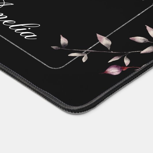 Chic Girly Floral w/Name Schreibtischunterlage (Ecke)