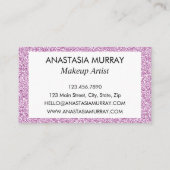 Chic, Girly & Glam Lilac Lila Glitzer Glitzern Visitenkarte (Rückseite)