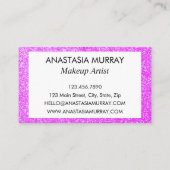 Chic, Girly & Glam Lilac Lila Glitzer Glitzern Visitenkarte (Rückseite)