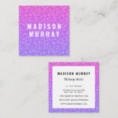 Chic, Girly & Glam Lilac Lila Glitzer Ombre Quadratische Visitenkarte (Vorne/Hinten)