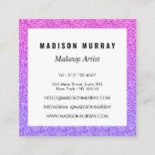 Chic, Girly & Glam Lilac Lila Glitzer Ombre Quadratische Visitenkarte (Rückseite)