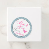 Chic Girly Glam Pink Light Blue Glitzer Vielen Dan Geschenkanhänger (Beispiel)