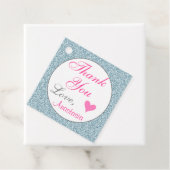 Chic Girly Glam Pink Light Blue Glitzer Vielen Dan Geschenkanhänger (Beispiel)