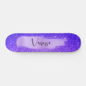Chic Girly Glitzer Personalisiert Skateboard (Horizontal)