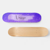 Chic Girly Glitzer Personalisiert Skateboard (Horizontal)