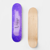 Chic Girly Glitzer Personalisiert Skateboard (Vorderseite)