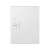 Chic Girly Gold White 2 Monogram Initial Notizblock (Rotiert)