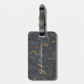 Chic Girly Hearts, Gray Gold Marmor Gepäckanhänger (Rückseite vertikal)