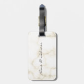 Chic Girly Hearts, Marmor - Personalisiert Gepäckanhänger (Rückseite vertikal)