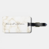 Chic Girly Hearts, Marmor - Personalisiert Gepäckanhänger (Rückseite horizontal)