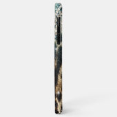 Chic Girly Leopard Print Blue Glitzer Case-Mate iPhone Hülle (Hinten/Links)