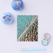 Chic Girly Leopard Print Blue Glitzer Flyer (Einzeln)