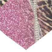 Chic Girly Leopard Print Pink Glitzer Kurzer Tischläufer (Ecke)