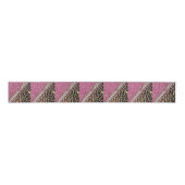 Chic Girly Leopard Print Pink Glitzer Ripsband (Vorderseite)