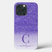 Chic Girly Lila Ombre Sparkle Glitzer Case-Mate iPhone Hülle (Rückseite)