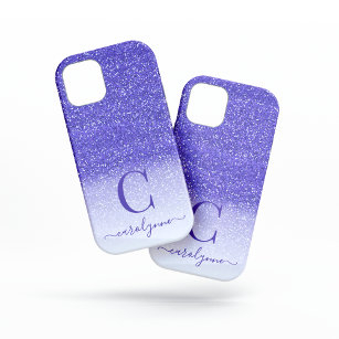 Chic Girly Lila Ombre Sparkle Glitzer Case-Mate iPhone Hülle