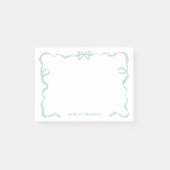 Chic Girly Mint Green Bow Ribbon Frame Post-it Klebezettel (Vorderseite)