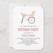 Chic Girly Parisian Bicycle und French Bread Party Einladung (Vorderseite)