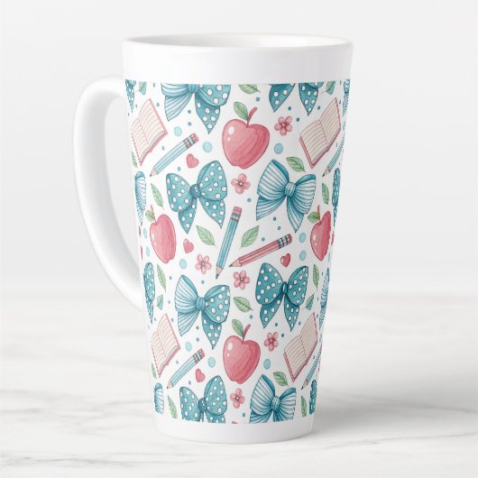 Chic Girly Pattern Teacher Milchtasse (Linke Ecke)