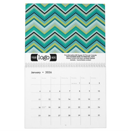 Chic Girly Patterns - Geschenk für Firmenlogos Kalender (Jan 2026)