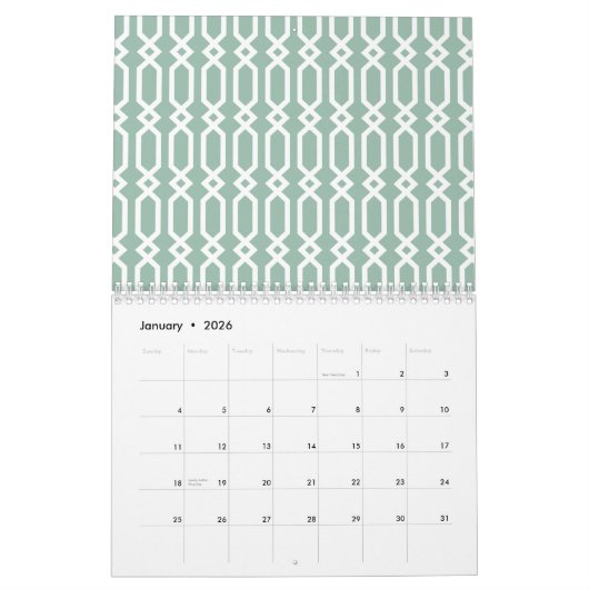 Chic Girly Patterns mit Damaskus und Chevronen plu Kalender (Jan 2026)