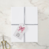 Chic Girly Pink Bows Geburtstag Geschenkanhänger (Mit Garn)
