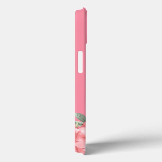 Chic Girly Pink Floral Monogram Name Case-Mate iPhone Hülle (Rückseite / Rechts)