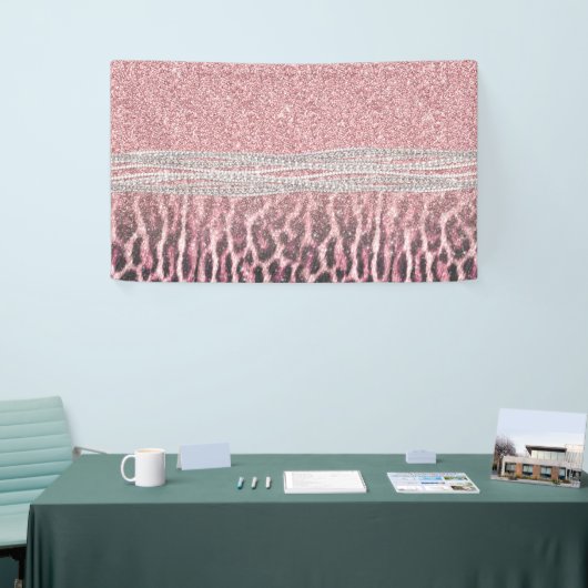 Chic Girly Pink Leopard Glitzer Image Banner (Messeveranstaltung)