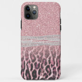 Chic Girly Pink Leopard Glitzer Image Case-Mate iPhone Hülle (Rückseite)