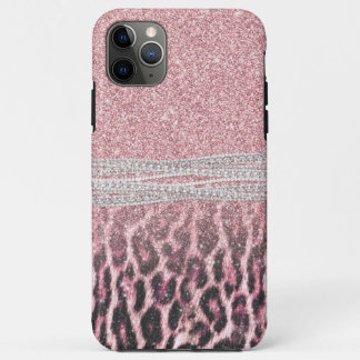 Chic Girly Pink Leopard Glitzer Image Case-Mate iPhone Hülle