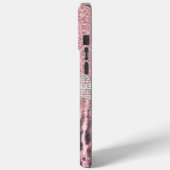 Chic Girly Pink Leopard Glitzer Image Case-Mate iPhone Hülle (Rückseite / Links)