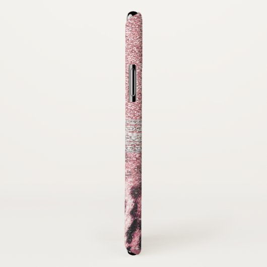 Chic Girly Pink Leopard Glitzer Image Case-Mate iPhone Hülle (Hinten/Rechts)