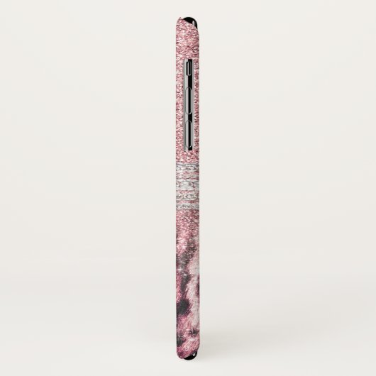 Chic Girly Pink Leopard Glitzer Image Case-Mate iPhone Hülle (Hinten/Links)