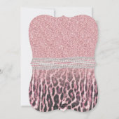 Chic Girly Pink Leopard Glitzer Image Einladung (Rückseite)