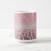 Chic Girly Pink Leopard Glitzer Image Kaffeetasse (Mittel)