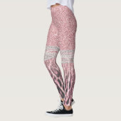 Chic Girly Pink Leopard Glitzer Image Leggings (Links)