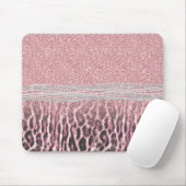 Chic Girly Pink Leopard Glitzer Image Mousepad (Mit Mouse)