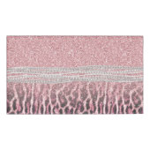 Chic Girly Pink Leopard Glitzer Image Namenschild (Vorderseite)