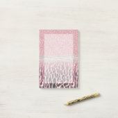 Chic Girly Pink Leopard Glitzer Image Post-it Klebezettel (Auf Schreibtisch)