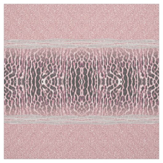 Chic Girly Pink Leopard Glitzer Image Stoff (Muster)