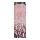 Chic Girly Pink Leopard Glitzer Image Thermosbecher (Rückseite)